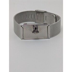 Connextion Silver Breast Cancer Ribbon Stainless Steel Bracelet
